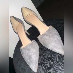 J. Crew gray suede heels